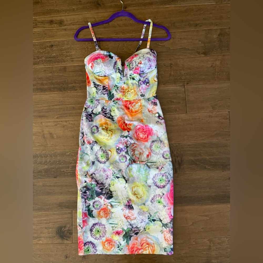 ASOS floral design pencil dress